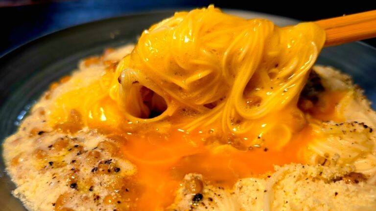 そうめんの到達点【納豆カルボナーラそうめん】