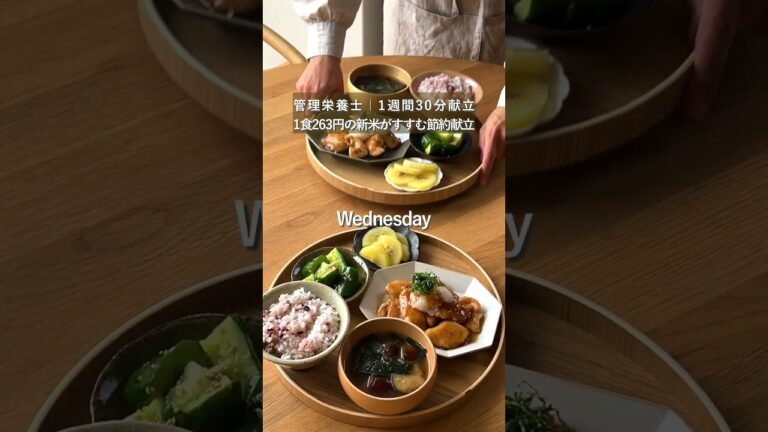 【1週間30分献立#190】1食263円の新米がすすむ節約献立#簡単レシピ #料理#shorts