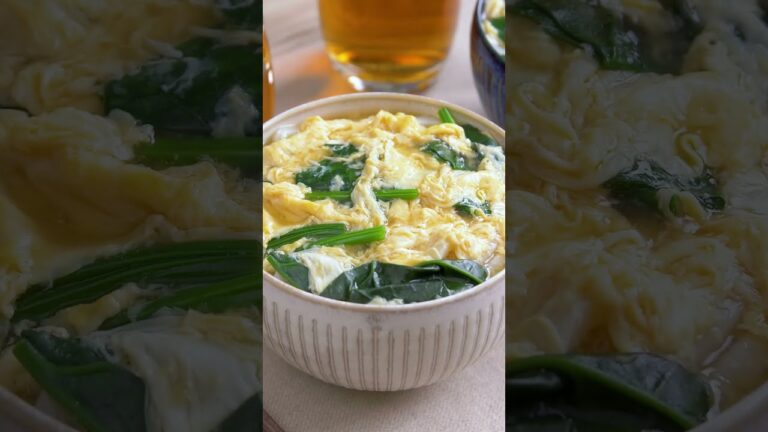 ほうれん草のかき玉うどん | Spinach kakidama udon #ほうれん草#かき玉#うどん#卵