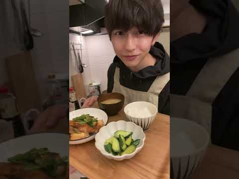 【かんたん和食】ブリと厚揚げの旨煮&きゅうりの浅漬け&しめじの味噌汁【自炊日記】#Shorts