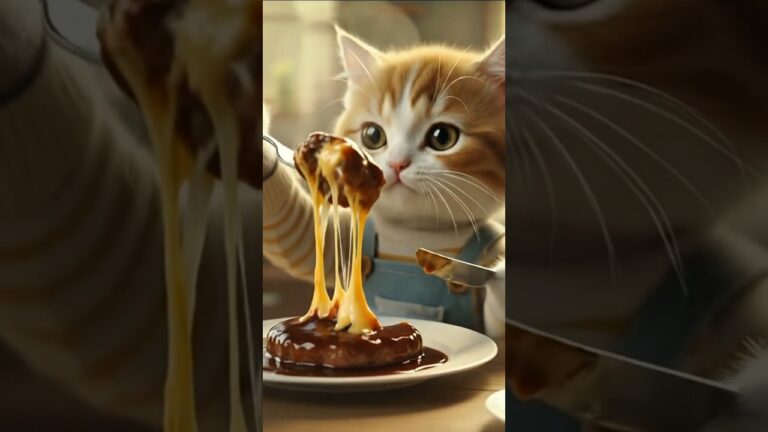 チーズハンバーグの作り方【不器用なAI猫てまりの料理】AIcat's Cheese Hamburger Steak