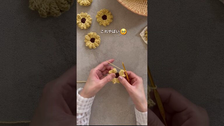 ひまわりビスチェが可愛すぎた🌻💛 #手編み#かぎ針編み#編み物#ハンドメイド#ビスチェ