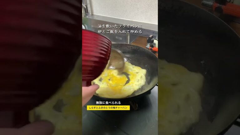 居酒屋にあったら絶対に頼む飯〜しらすとふきのとうの梅チャーハン〜#shorts #料理 #ふきのとう #炒飯 #おうちご飯