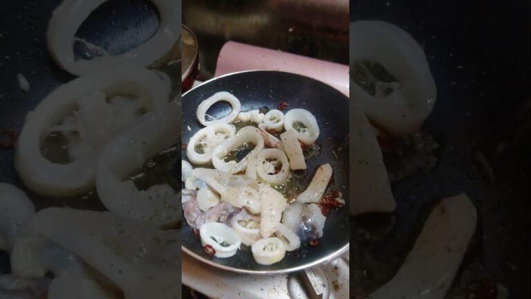 ヤリイカとホタテのイカスミパスタ☆リングィーネ #お家で築地メシ