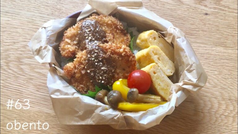 【旦那弁当】簡単3品！鶏むね肉でヘルシーチキンカツ弁当☆【#63　Japanese bento box】【わっぱ弁当】【English subtitle】【料理動画】