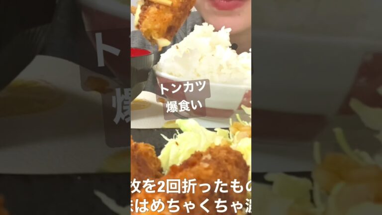 豚カツしそチーズ巻き爆食い#shorts #トンカツ #こえびりん #咀嚼音 #asmr #eatingsounds