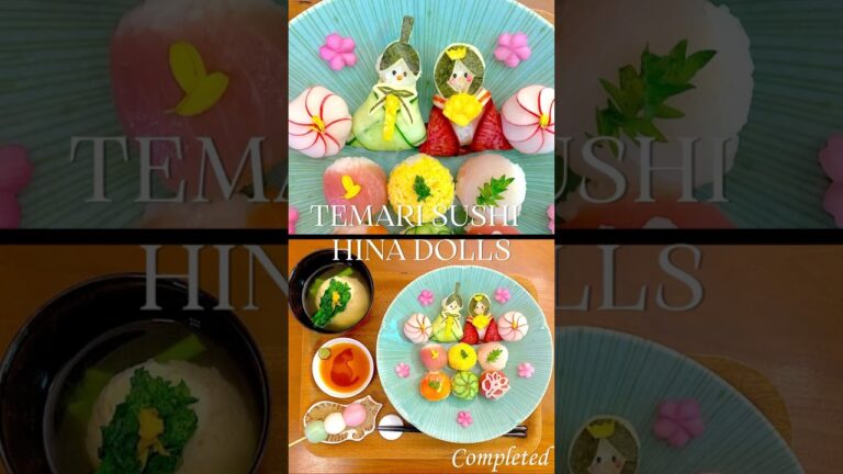 【ひな人形の手まり寿司🎎】#おうちごはん #手まり寿司 #おひなさま #料理 #盛り付け #工程 #cute #handmade