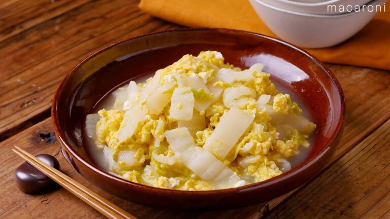 【白菜の卵とじ】白だしで味付け簡単！具材は卵と白菜だけ♪