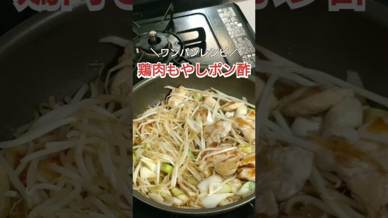 【ワンパンレシピ】鶏肉もやしポン酢の炒め物 #料理 #料理動画 #簡単レシピ #cooking #時短レシピ #ズボラ飯 #自炊