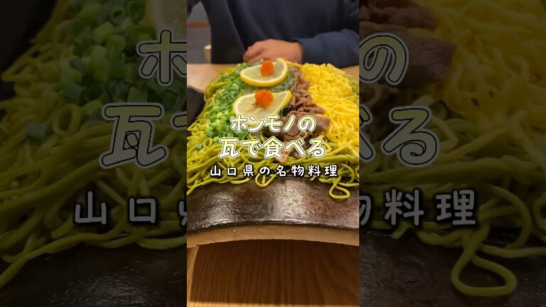 【おすすめグルメ】ホンモノの瓦で食べる山口県の名物料理　📍山口県下関市／瓦そば本店お多福　#日本一周 #バンライフ #vanlife #車中泊 #vlog #はるひろ夫婦