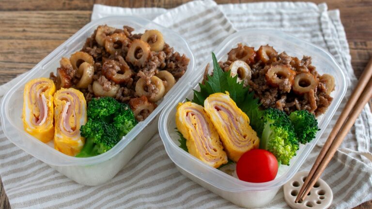 【冷凍できるお弁当】簡単すぎるのに大満足！ちくわとひき肉の甘辛そぼろ弁当#bento #1035 #ideas #Japanese