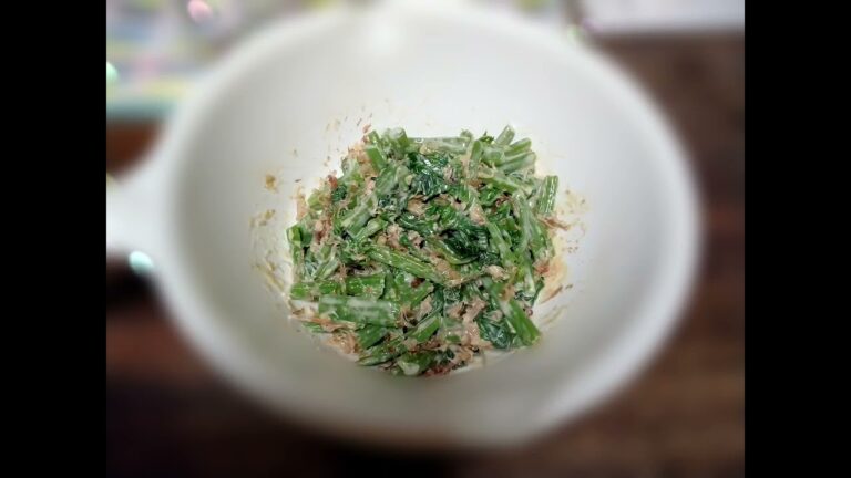 @つるむらさきの梅味噌マヨネーズ和え(作り方は概要を見てください！)