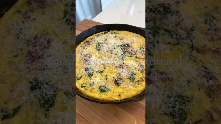 SPINACH BACON POTATO FRITTATA | @elliotts.kitchen