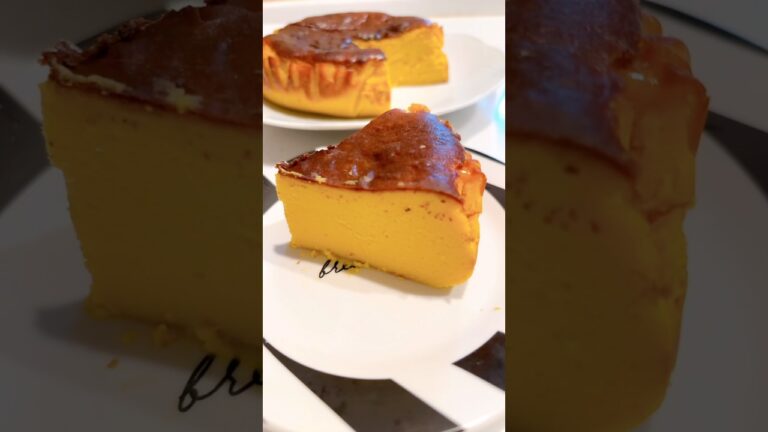 【濃厚クリーミー】かぼちゃバスクチーズケーキ　　　#かぼちゃレシピ #バスクチーズケーキ #shorts