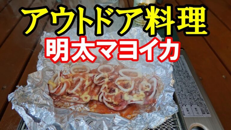 アウトドア料理 明太マヨいか焼き　キャンプなどでどうぞ♪
