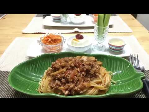 2018/02/16 夕飯【ミートソースパスタ】