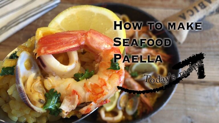 簡単！フライパンで出来る｜魚介のパエリアの作り方｜How to make a seafood paella