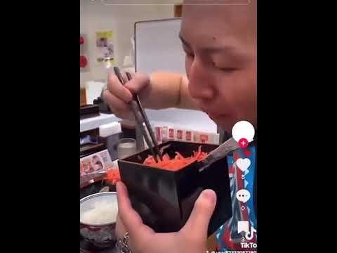 吉野家で箸でそのまま紅生姜を直食い