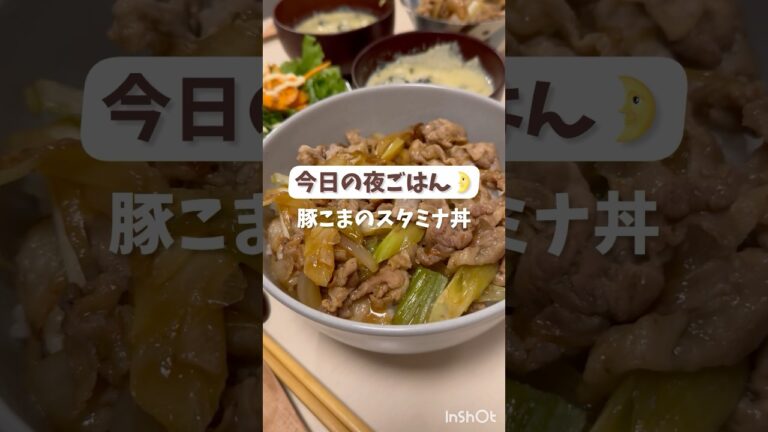 今日の夜ごはん🌛【豚こまのスタミナ丼】