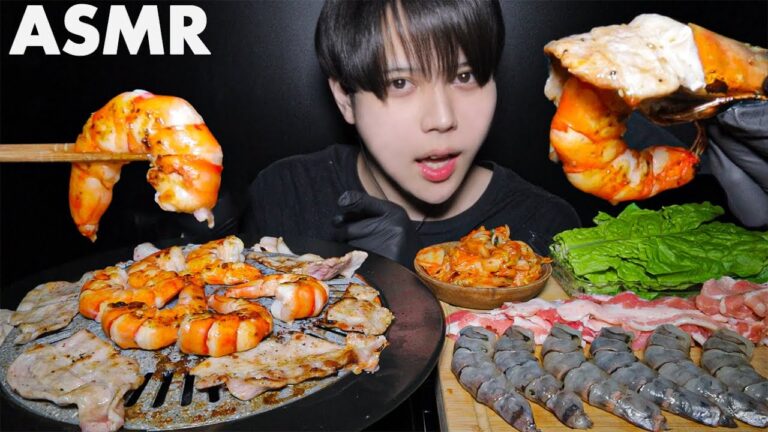 【咀嚼音】海老ロールサムギョプサルは最高でした。【ASMR】