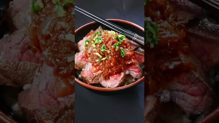 食戟のソーマのシャリアピンステーキ丼の再現🍚 #Shorts