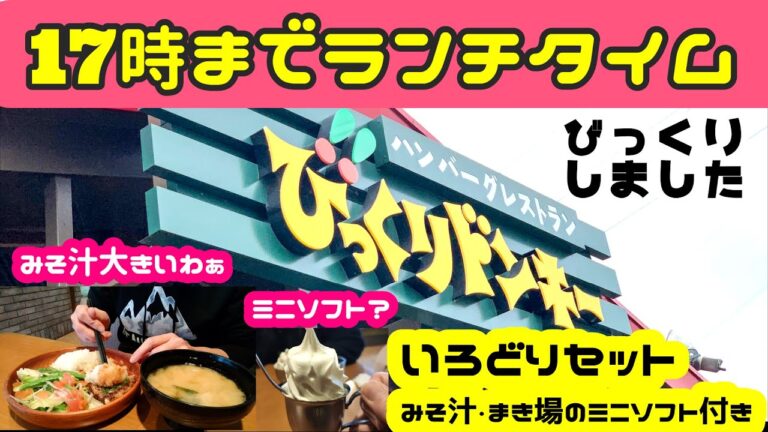【5時までランチ】味噌汁の大きさにもびっくりないろどりセットで大満足 ソフトクリーム付き【びっくりドンキー御経塚店】【金沢ランチ】