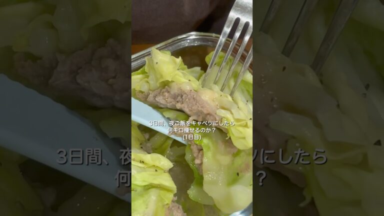 【3日間、夜ご飯をキャベツにしたら何キロ痩せるのか？1日目】100日後に青春体型を取り戻す夫婦！41日目