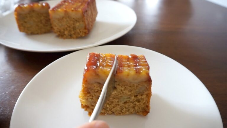 パウンド型で作る『オートミールバナナケーキ キャラメリゼ』| Glutenfree Easy Banana Bread | グルテンフリーレシピ｜オートミールレシピ