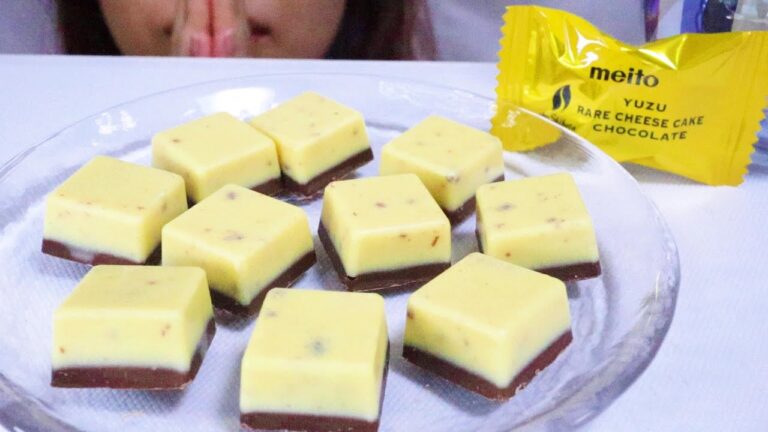 【ASMR】meito　シェ・シバタ　柚子レアチーズケーキチョコレート　Yuzu Rare Cheese Chocolate  【咀嚼音/eating sounds/먹방】