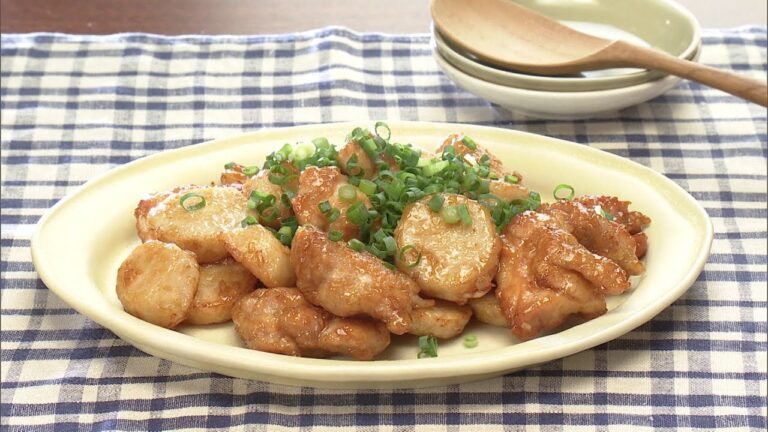 【3分クッキング公式】里芋と鶏肉のガリバタ炒め