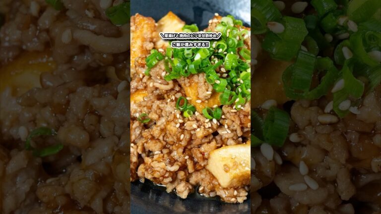 ごはんが進みすぎる!!厚揚げと挽肉のピリ辛甘酢炒め!!/#shorts#料理#cooking#節約レシピ