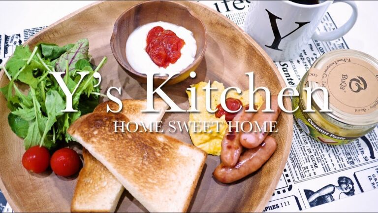 【料理】朝ごはん作るだけ・大体いつもこんな感じ（汗）