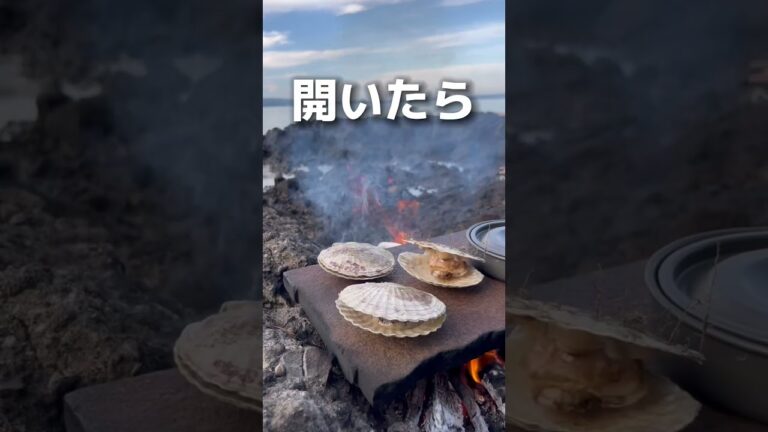 ホタテの激うまバター醤油焼き #キャンプ #キャンプ飯 #漁師飯