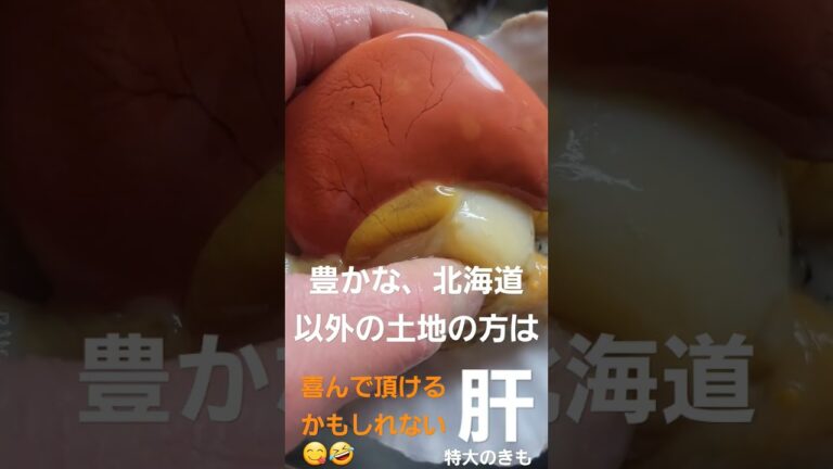美味しい肝が育ってきた。【豊かな北海道の人は喜ばないこと】殻つきのホタテ焼きが、今、美味しい！