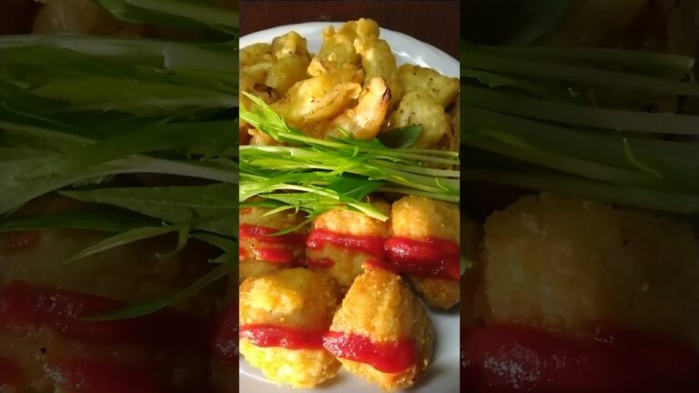 玉ねぎの天ぷらと鶏胸肉の唐揚げ