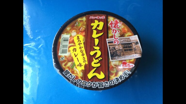 夜食動画　懐かしのカレーうどん　ニュータッチ  カップラーメン Instant Cup Ramen Curry Udon