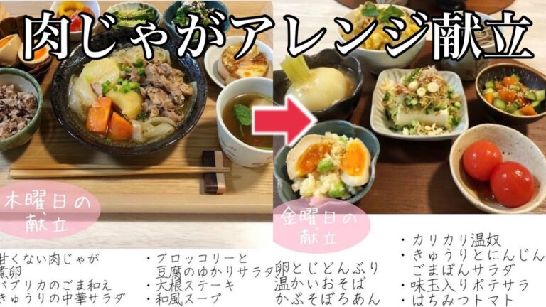 【1日の食事】肉じゃがリメイクごはん【食費3万円】