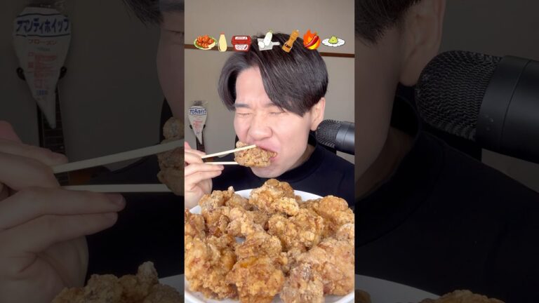 【大食い】一晩寝かせて作った唐揚げ爆食い#shorts #モッパン #大食い #飯テロ #mukbang #asmr #food