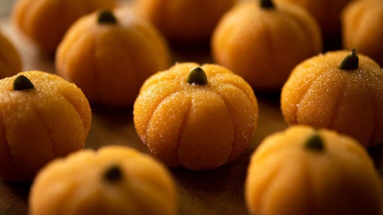 [Halloween treat] Condensed milk pumpkin & white chocolate truffles Brigadeiro