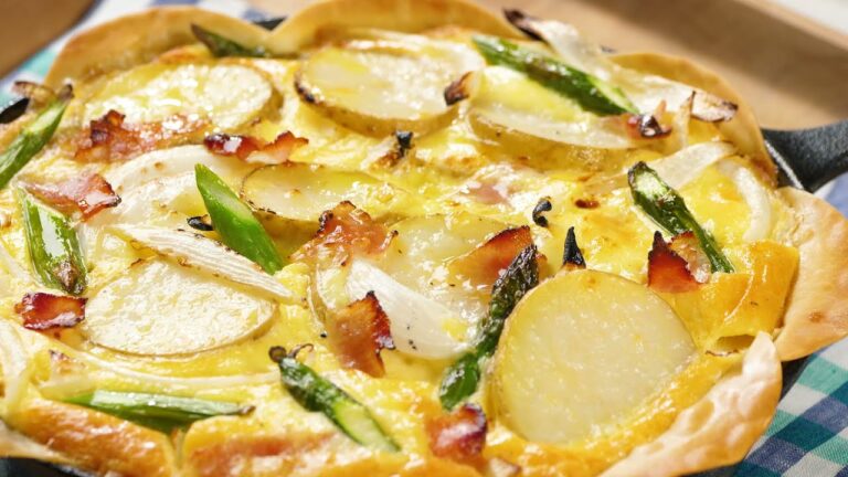 餃子の皮で作る　春野菜のパリパリキッシュ【マルイレシピ】