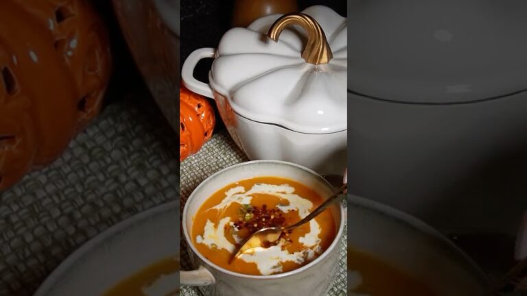 ローストスカッシュとサツマイモのスープ