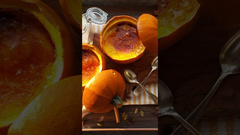 Pumpkin Crème Brûlée | Baked in Mini Pumpkins