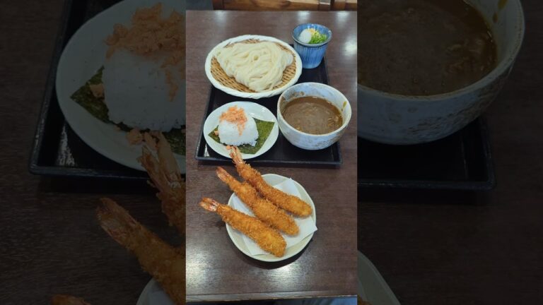 かつまさ 神戸・新長田で海老フライ付きカレーとざる両方楽しめる『ざる海老カレーうどん』  #神戸ランチ #神戸ランチ