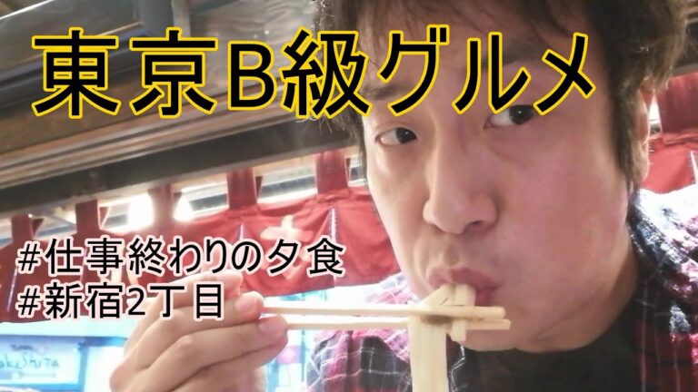 【TOKYO新宿】仕事終わりの日常。新宿の繁華街を巡ってB級グルメを食べる【かすうどん】