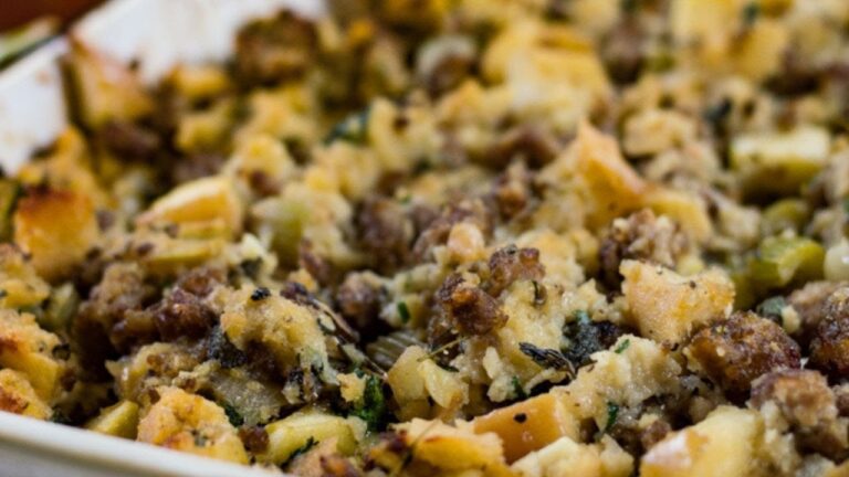 Homemade Stuffing with Apples and Sausage