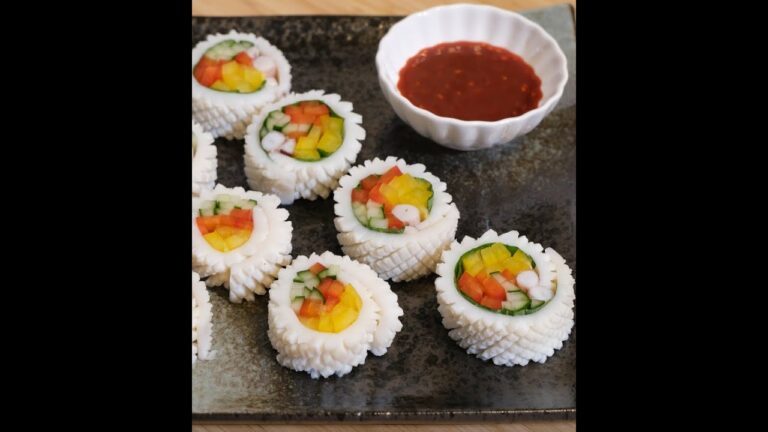 ロールイカの野菜巻き 作り方 #Shorts