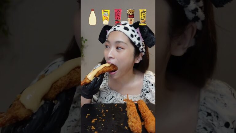 エビフライに合うマヨは？ / Deep fried shrimp　#mukbang　#カルディ