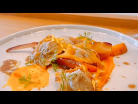フレンチの餃子ラビオリ作り