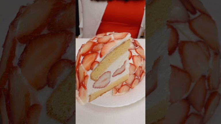 苺たっぷりズコットケーキ🍰🍓米粉で世界一簡単 #shorts