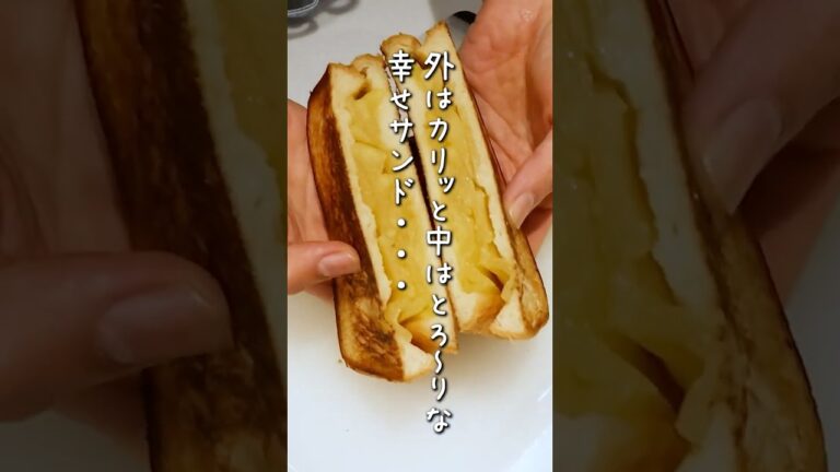 とろーりりんご煮を挟んだホットサンドレシピ！レンジでできるりんご煮めちゃうま🍎カリッとフライパンで焼き上げて